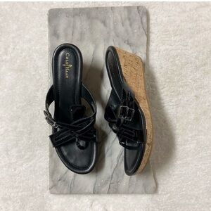 Cole Haan Wedges Patent Leather Black Size 8